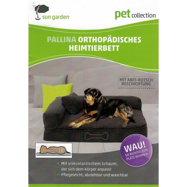 Sun Garden Pallina Orthopedisch Hondenkussen 80x60x25cm Antraciet/Grijs - Afbeelding 3