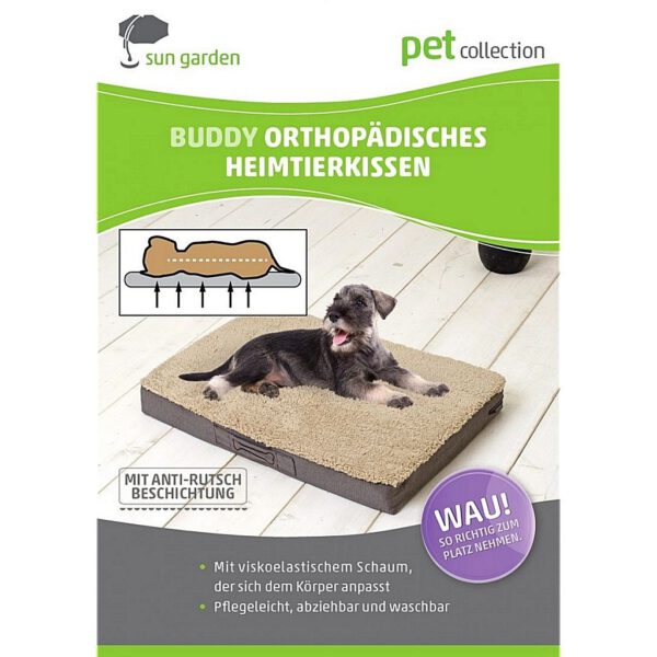 Sun Garden Buddy Orthopedisch Hondenkussen 100x65x10cm Beige/Gemeleerd - Afbeelding 3