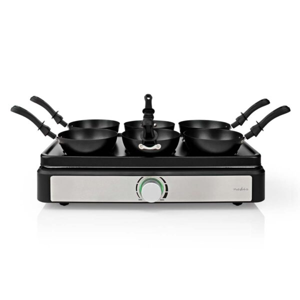 Nedis FCRA310FBK6 Party Wokset Grill 6 Personen Spatel Temperatuurinstelling Anti-aanbak Laag Rechthoek - Afbeelding 3