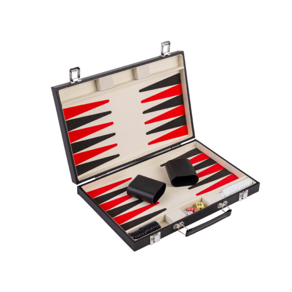 Backgammon in Koffer Zwart - Afbeelding 2