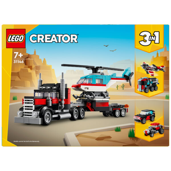 Lego Creator 31146 3in1 Flatbed Truck With Helicopter - Afbeelding 5