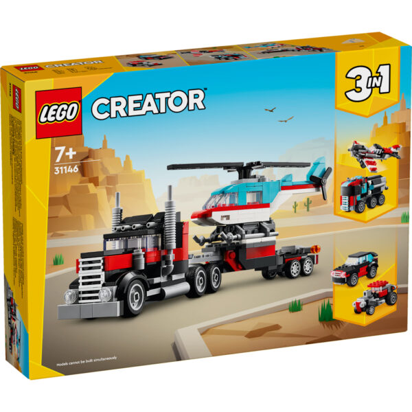 Lego Creator 31146 3in1 Flatbed Truck With Helicopter - Afbeelding 6